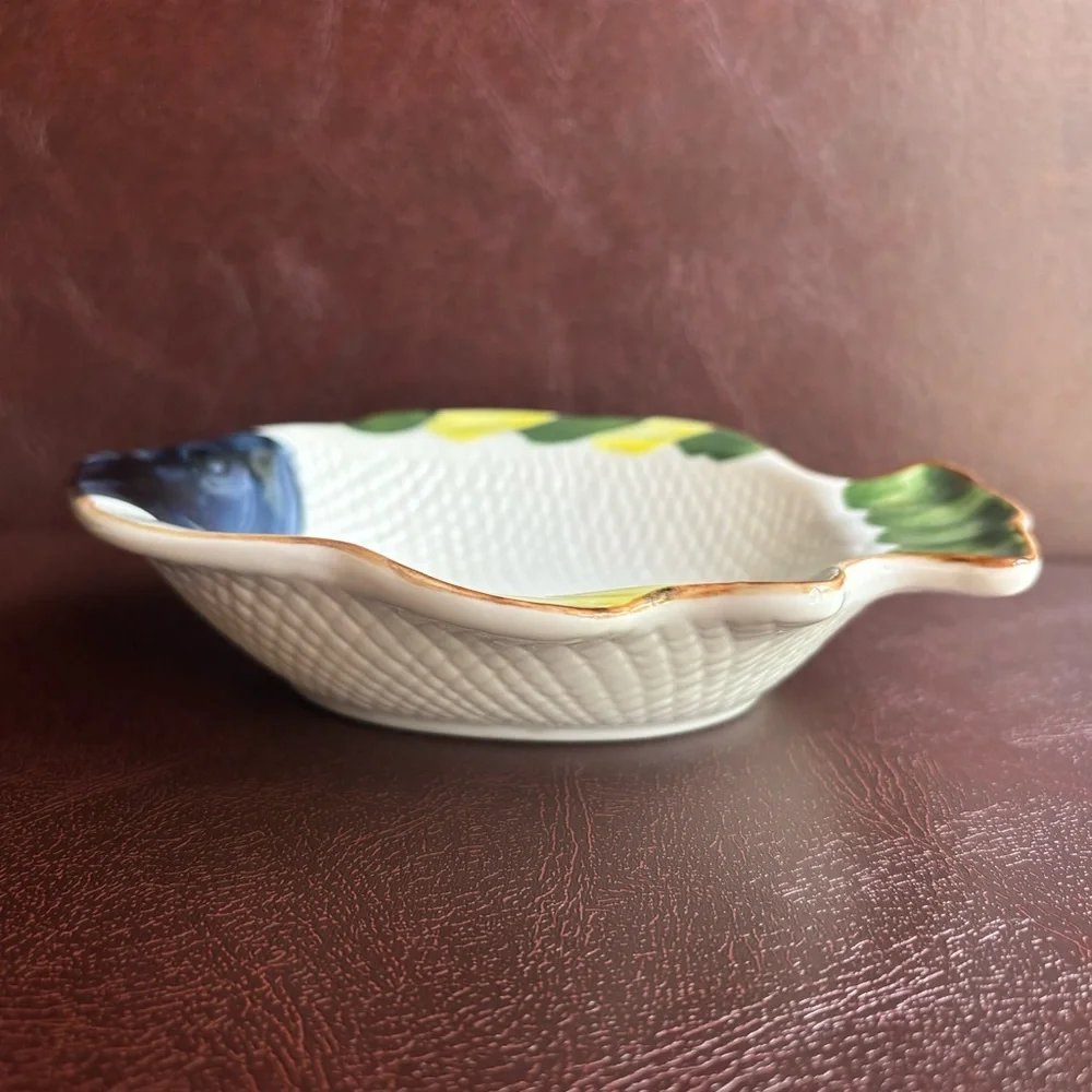 Vintage Fish‎ Shaped Vietnamese Ceramic Rice Bowl